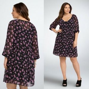 Torrid Chiffon Floral Shirt Dress